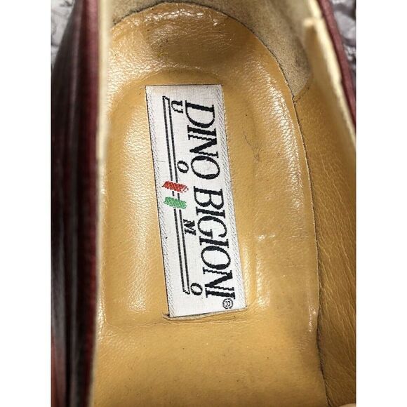 Dino Bigioni Burgundy Leather Slip On Dress Loafers Shoes Men Sz 43.5EU/10.5M US main image 6